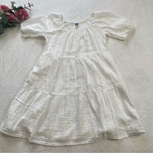 Old Navy White Casual Dress ~ Size Medium